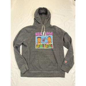 Homage NBA Jam Miami Heat Butler Adebayo Hoodie Gray Mens Large